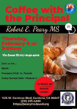 Please join us for our Coffee with the Principal for the month of February!